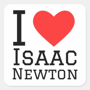 I Liebe Isaac Newton Quadratischer Aufkleber