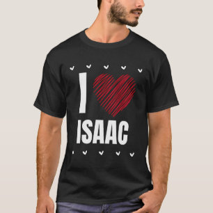 I Liebe Isaac Vorname Cooles Herz Funny Personali T-Shirt
