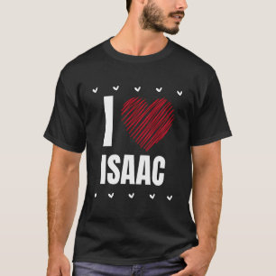 I Liebe Isaac Vorname Cooles Herz Funny Personali T-Shirt