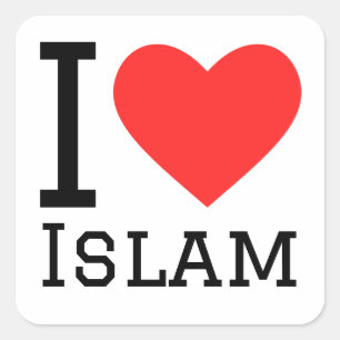 I Liebe Islam Quadratischer Aufkleber