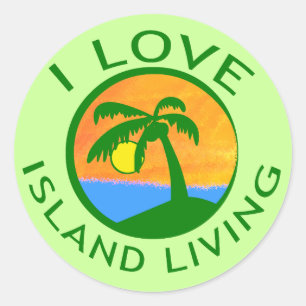 I Liebe Island Living Products Runder Aufkleber
