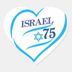 I Liebe Israel 75 Jahrestag, Unabhängigkeitstag Herz-Aufkleber