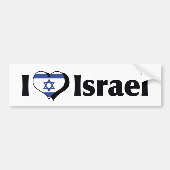 I Liebe Israel Flagge Autoaufkleber (Vorne)