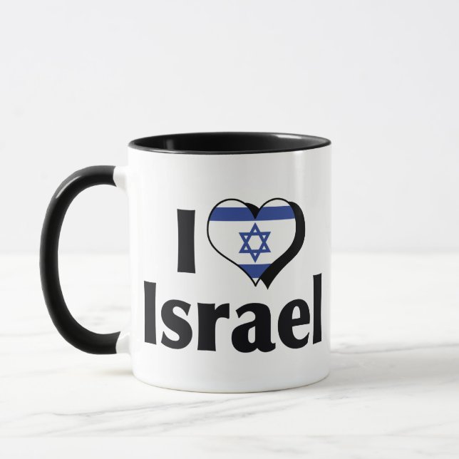 I Liebe Israel Flagge Tasse (Links)