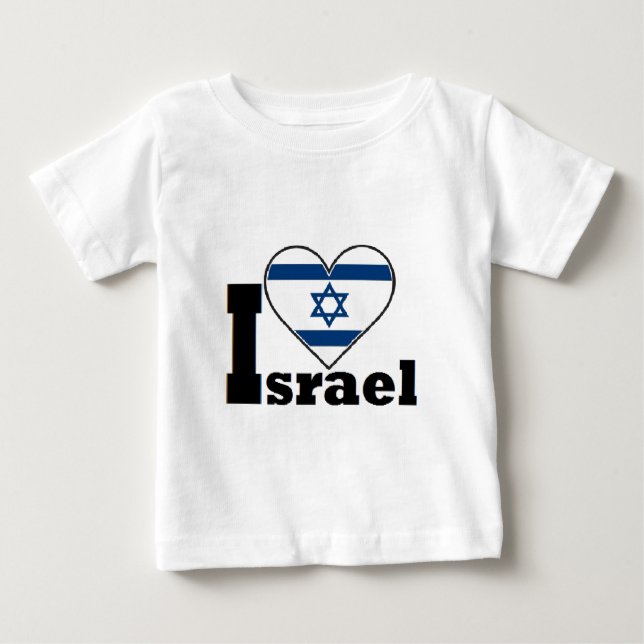 I Liebe Israel - mit großer Flagge von Baby T-shirt (Vorderseite)