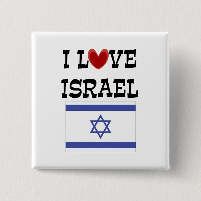 I Liebe Israel, populäres Design Button (Vorderseite)