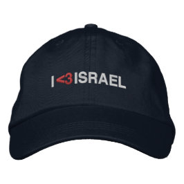 I Liebe Israel rotes Herzblut moderne Typografie Bestickte Baseballkappe