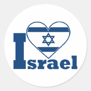 I Liebe Israel Runder Aufkleber