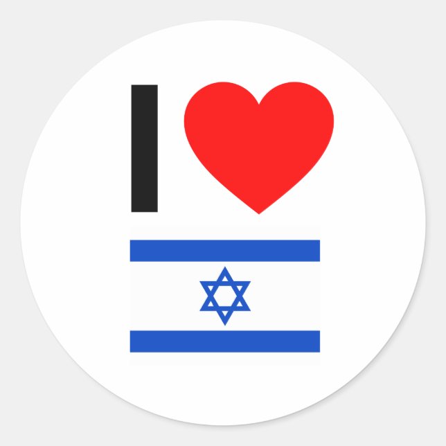 i Liebe Israel Runder Aufkleber (Vorderseite)