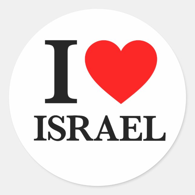 I Liebe Israel Runder Aufkleber (Vorderseite)