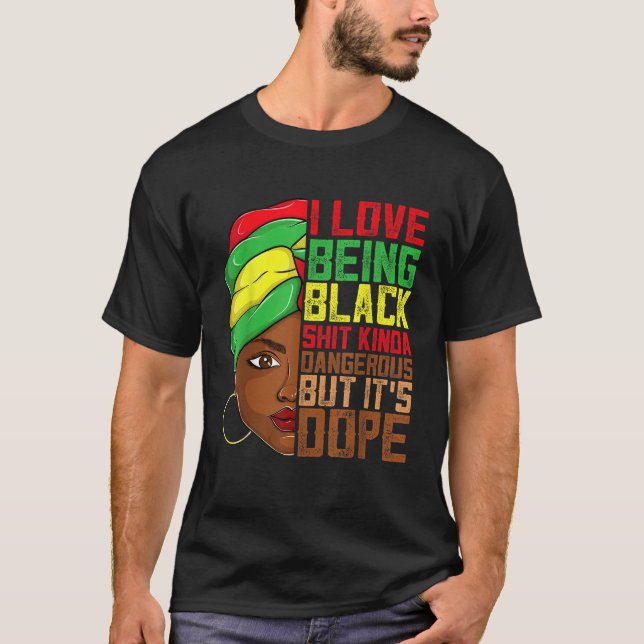 I Liebe ist schwarz Melanin Apparel Afrika Amerika T-Shirt (Vorderseite)