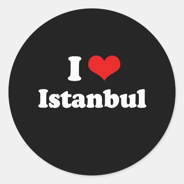 I LIEBE ISTANBUL RUNDER AUFKLEBER (Vorderseite)