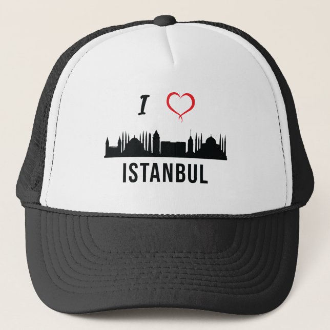 I Liebe Istanbul Skyline Türkisch Kurdisch Zazaki Truckerkappe (Vorderseite)
