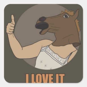 I Liebe It Horse *TomSka* Quadratischer Aufkleber