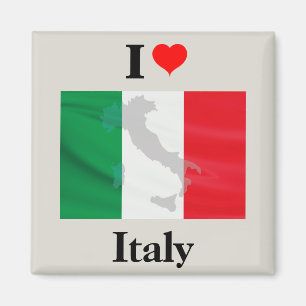 I Liebe Italien Flaggenkarte Magnet