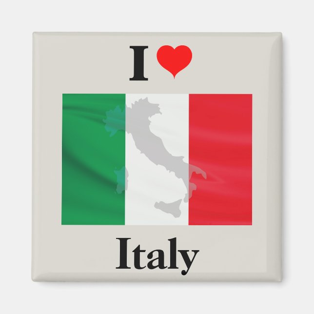 I Liebe Italien Flaggenkarte Magnet (Vorne)