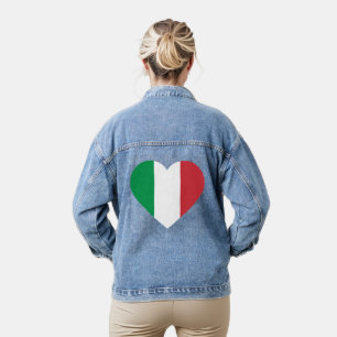 I Liebe Italien Italienische Flagge Herz Jeansjacke