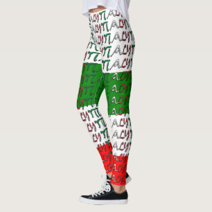 I Liebe Italien Italienische Flaggenfarben Typogra Leggings