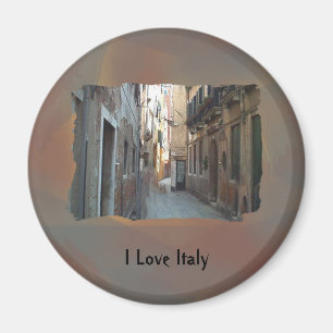 I Liebe Italien - italienische Seitenstraße Magnet