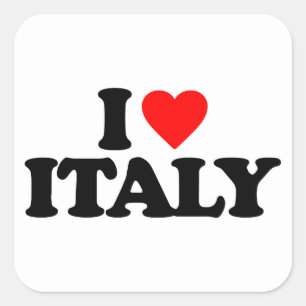I LIEBE ITALIEN QUADRATISCHER AUFKLEBER