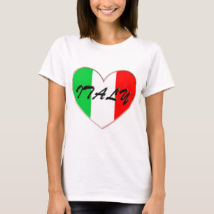 I Liebe-Italienherz und -flagge T-Shirt