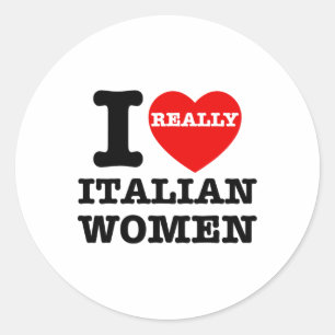 I Liebe Italienische Frauen Rotes Herz Funny Coupl Runder Aufkleber