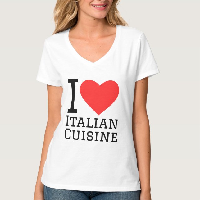 I Liebe Italienische Küche T-Shirt (Vorderseite)
