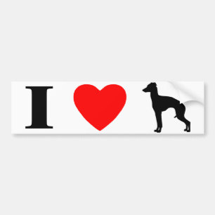 I Liebe-italienische Windhund-Autoaufkleber Autoaufkleber