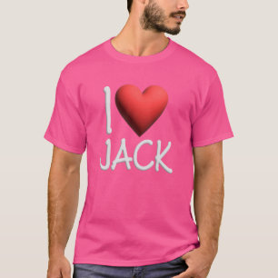 I Liebe Jack Name Personalisiert Men Typ BESTE FRE T-Shirt