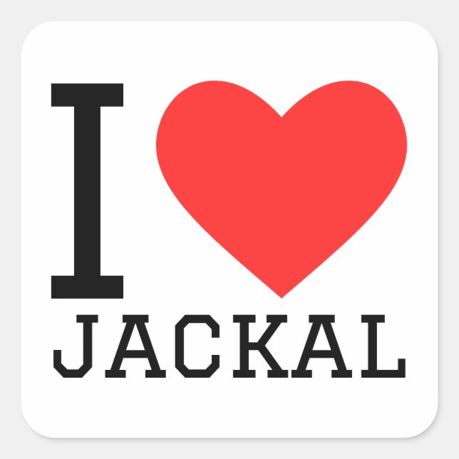 I Liebe Jacken Quadratischer Aufkleber (Vorderseite)