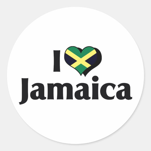 I Liebe Jamaica Flag Runder Aufkleber (Vorderseite)