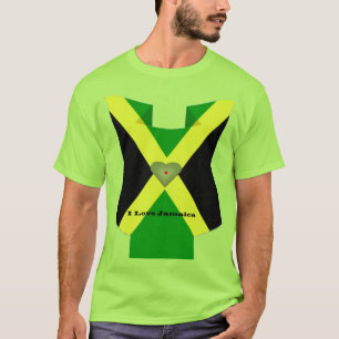 I Liebe Jamaica National Flag Colors T-Shirt