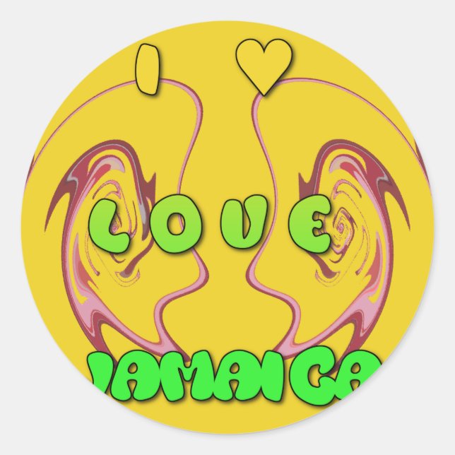 I Liebe Jamaica.png Runder Aufkleber (Vorderseite)