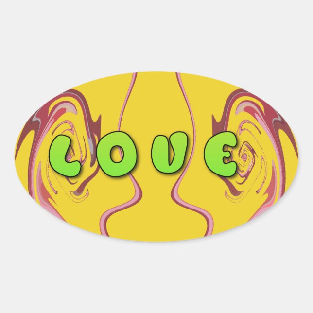 I Liebe Jamaika Ovaler Aufkleber (Vorderseite)