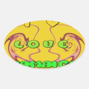 I Liebe Jamaika Ovaler Aufkleber