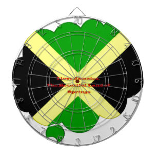 I Liebe Jamaika Text über Flaggenkunstdruck Dartscheibe