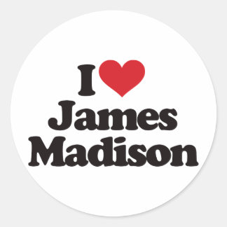 I Liebe James Madison Runder Aufkleber