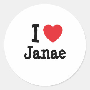 I Liebe Janae T - Shirt Runder Aufkleber
