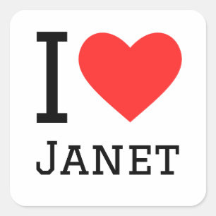 I Liebe Janet Quadratischer Aufkleber