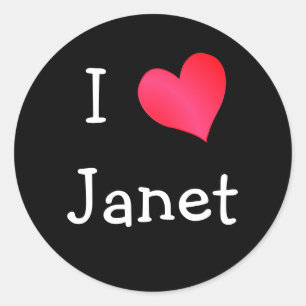 I Liebe Janet Runder Aufkleber