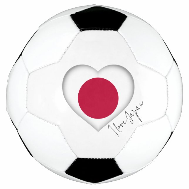 I Liebe Japan Flag Farben Herzsoccer Ball (Vorderseite)