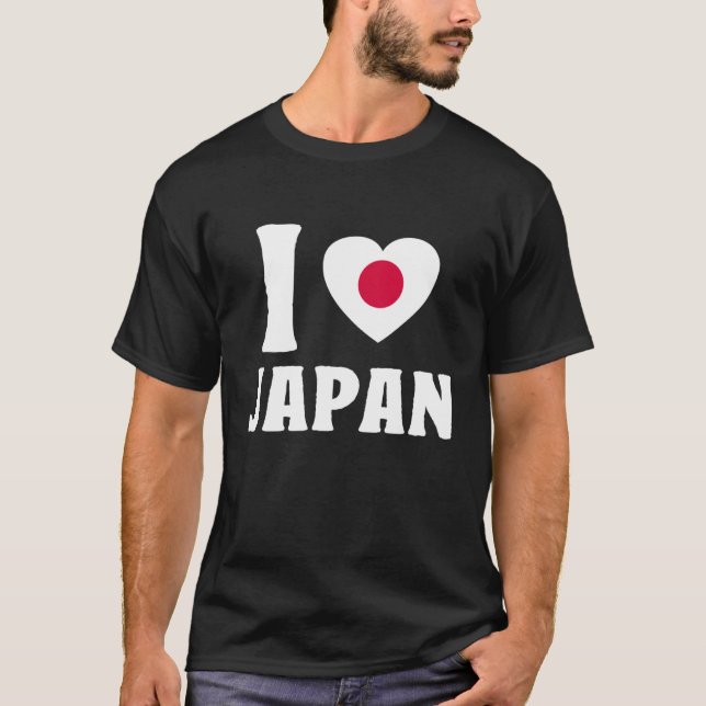 I Liebe Japan Flag Japanisches Herz T-Shirt (Vorderseite)