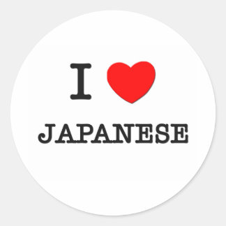 I Liebe JAPANESE Runder Aufkleber