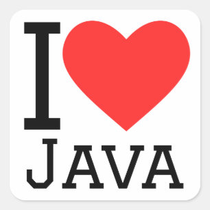 I Liebe Java Quadratischer Aufkleber