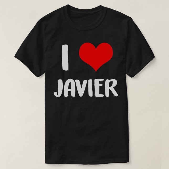 I Liebe JAVIER valentine sorry Ladys Typ Herz T-Shirt (Design vorne)