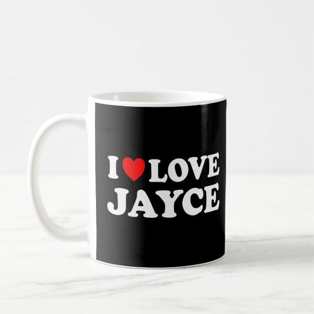 I Liebe Jayce I Heart Jayce Kaffeetasse (Links)