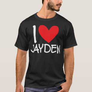 I Liebe Jayden Herzname Personalisiert Männer Typ T-Shirt