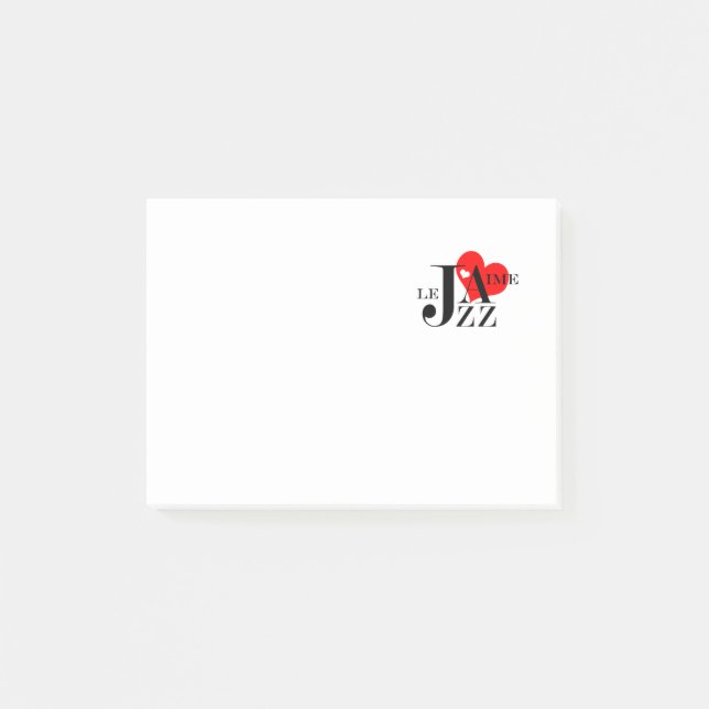 I Liebe-Jazz - französischer Jazz-Liebhaber Post-it Klebezettel (Vorderseite)
