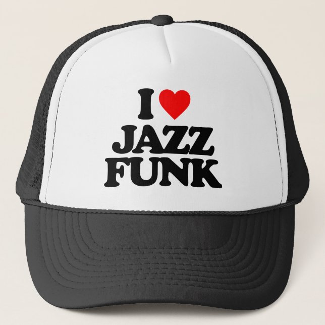 I LIEBE JAZZ FUNK TRUCKERKAPPE (Vorderseite)