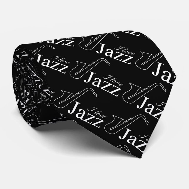 I Liebe Jazz Krawatte (Gerollt)